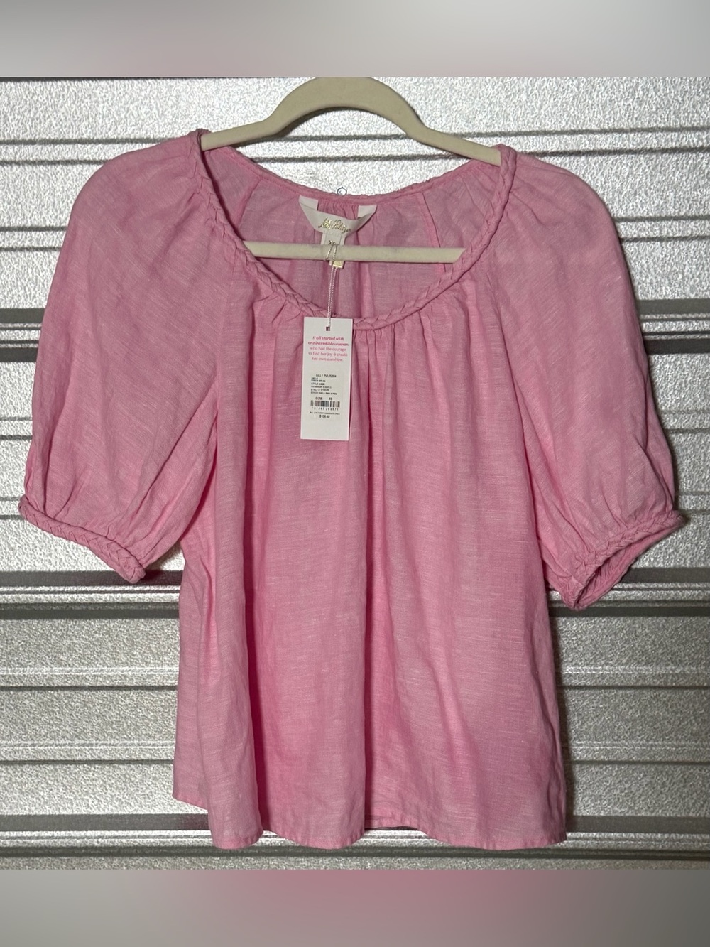 Lilly Pulitzer Calais pink linen top xs NWT